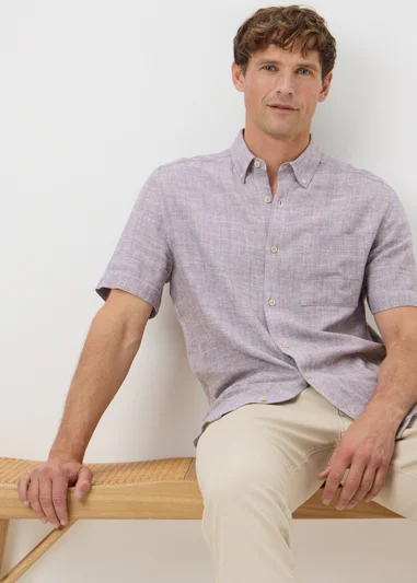 15551236-1175236758872361 Lilac Linen Yarn Shirt